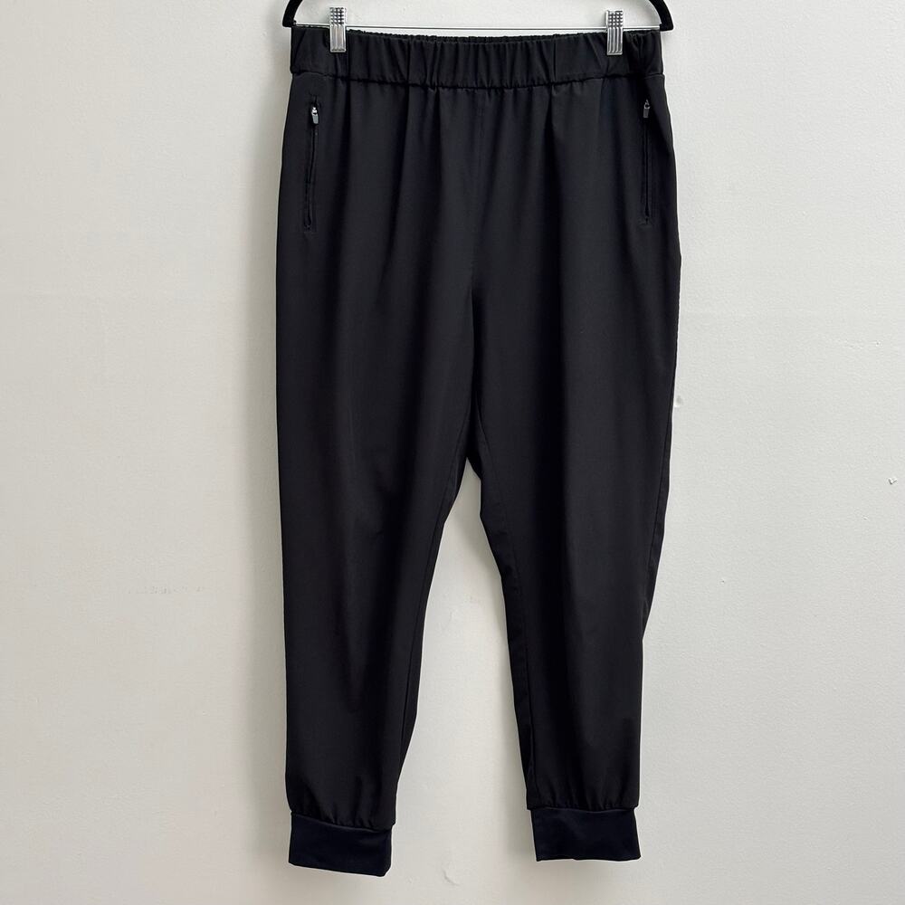 Black Lightweight Stretchy Elastic Waist Jogger Style Work Pants Women's Size L - Picture 2 of 8